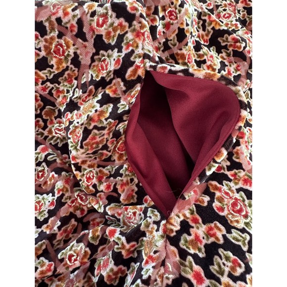 ModCloth Present the Event Burnout Velvet Fit Flare Dress 2X Brown Red Floral - Picture 10 of 13